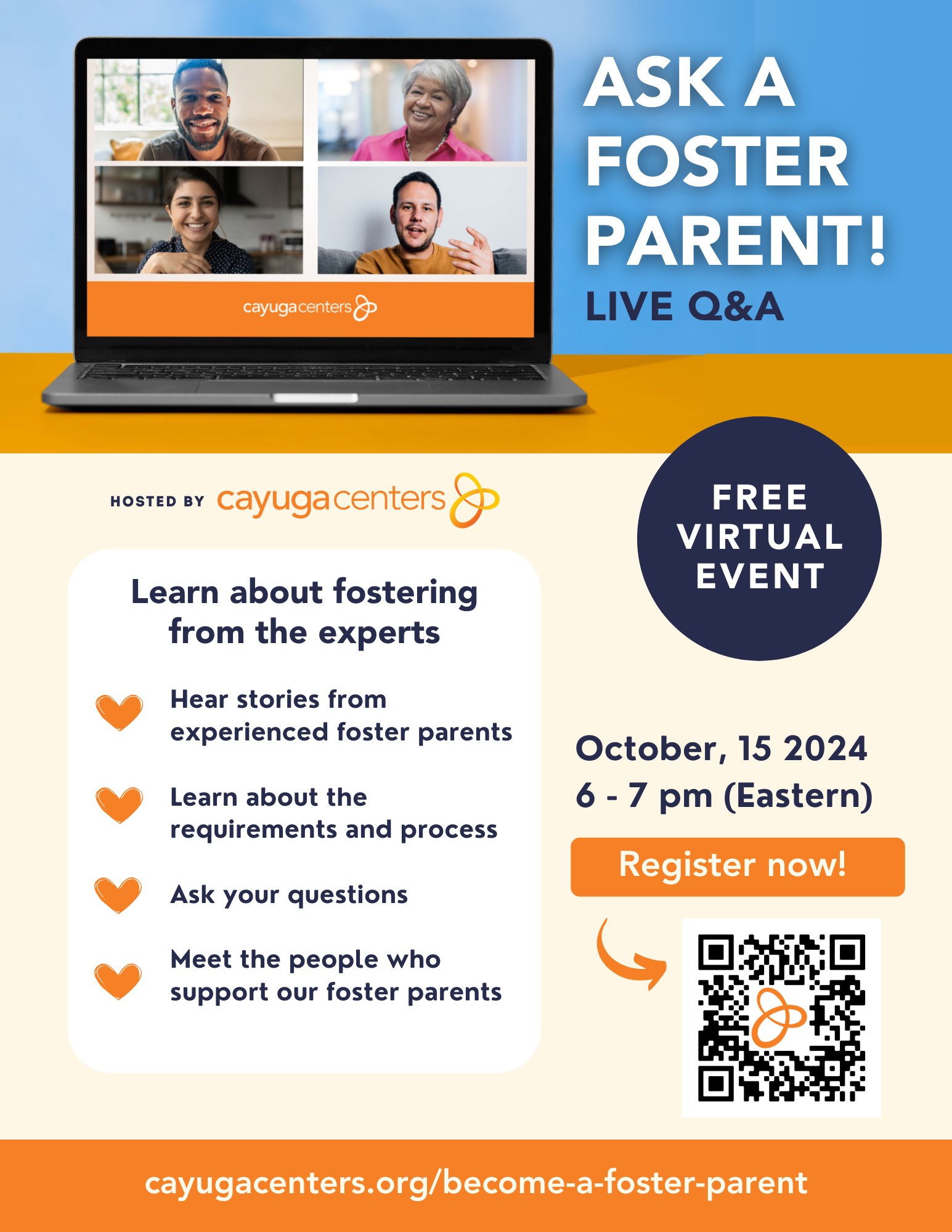 CAYUGA CENTERS HOSTS LIVE FOSTER PARENT Q&A EVENT 